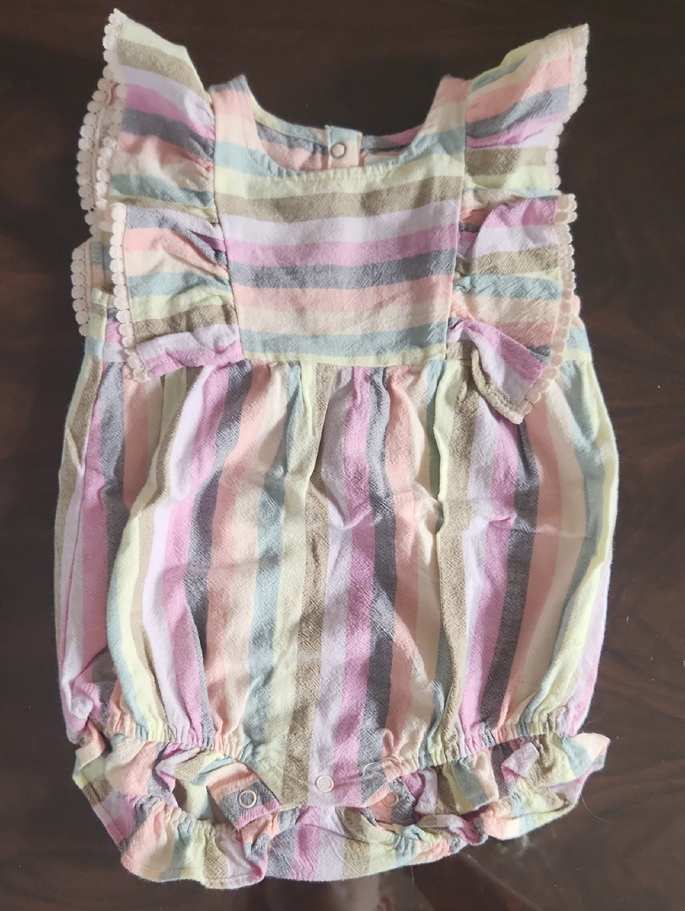 Cat & Jack Pastel Multicolor Striped Baby Romper